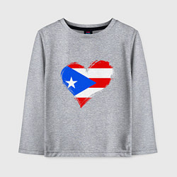 Лонгслив хлопковый детский Сердце - Пуэрто-Рико, цвет: меланж