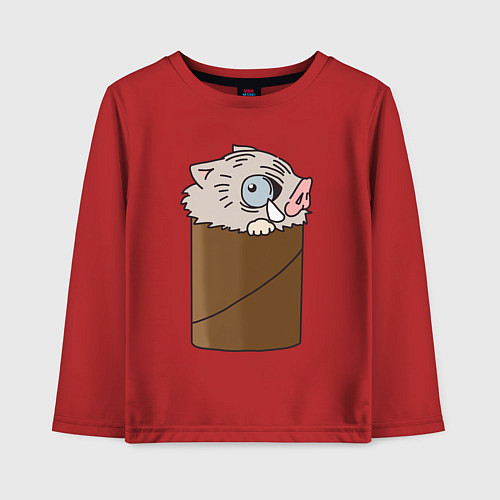 Детский лонгслив Иноске застрял / Красный – фото 1