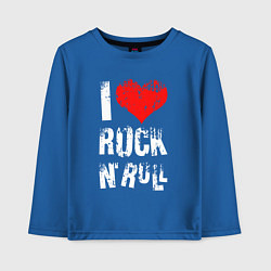Лонгслив хлопковый детский I Love Rock N Roll, цвет: синий