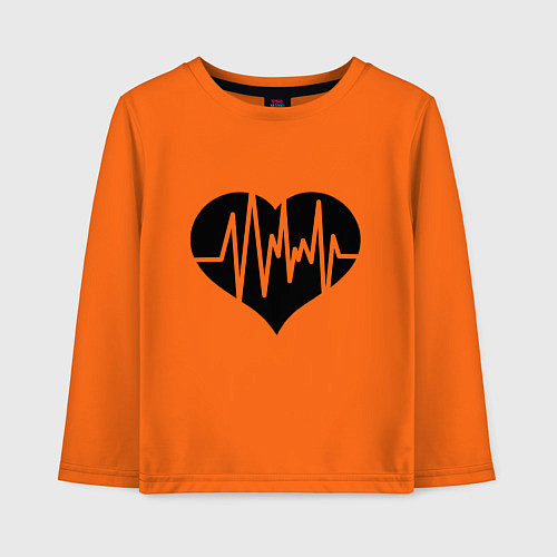Детский лонгслив Кардиограмма сердца / Оранжевый – фото 1