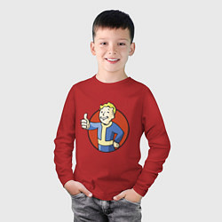Лонгслив хлопковый детский Vault boy like, цвет: красный — фото 2