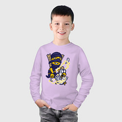Лонгслив хлопковый детский Shadow shaman, цвет: лаванда — фото 2