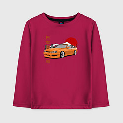 Лонгслив хлопковый детский Silvia s14 JDM Retro Car, цвет: маджента