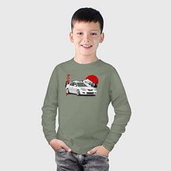 Лонгслив хлопковый детский Mazda 3 bk JDM Retro, цвет: авокадо — фото 2