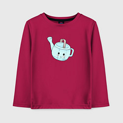 Лонгслив хлопковый детский Милая лейка с глазками, цвет: маджента