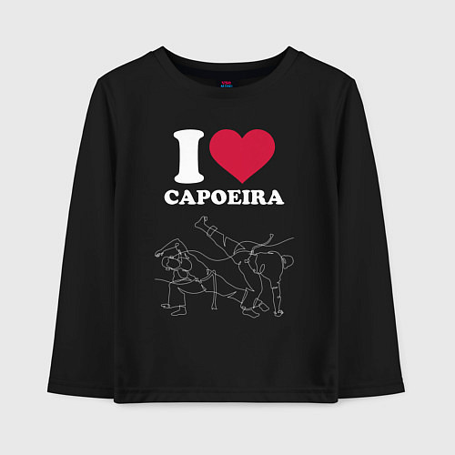Детский лонгслив I love Capoeira line graph battle / Черный – фото 1