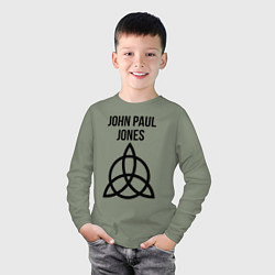 Лонгслив хлопковый детский John Paul Jones - Led Zeppelin - legend, цвет: авокадо — фото 2