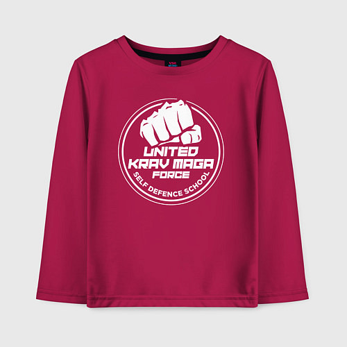 Детский лонгслив United krav maga force self defense school / Маджента – фото 1