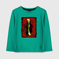 Лонгслив хлопковый детский Анархия череп, цвет: зеленый
