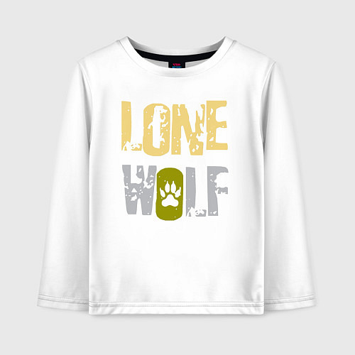 Детский лонгслив Lone Wolf - одинокий волк / Белый – фото 1