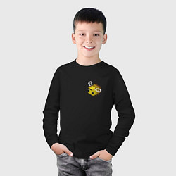 Лонгслив хлопковый детский Пчела Майнкрафт, цвет: черный — фото 2