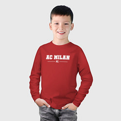 Лонгслив хлопковый детский AC Milan football club классика, цвет: красный — фото 2