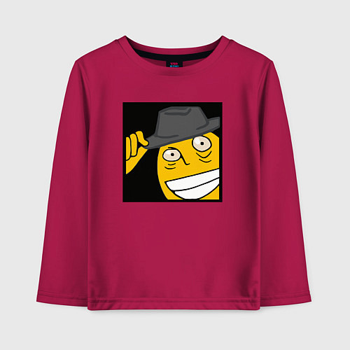 Детский лонгслив Рофлан здарова / Маджента – фото 1