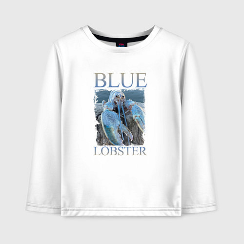 Детский лонгслив Blue lobster meme / Белый – фото 1