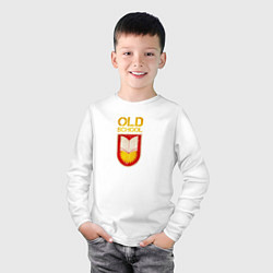 Лонгслив хлопковый детский Old School emblem, цвет: белый — фото 2
