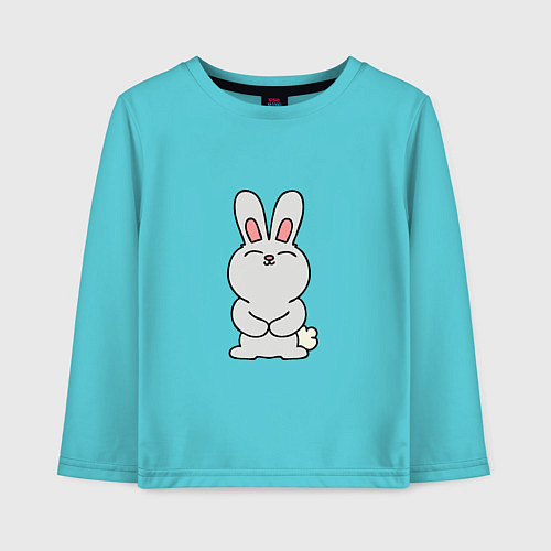 Детский лонгслив Cute Rabbit / Бирюзовый – фото 1