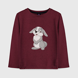 Лонгслив хлопковый детский Милашка Кролик, цвет: меланж-бордовый