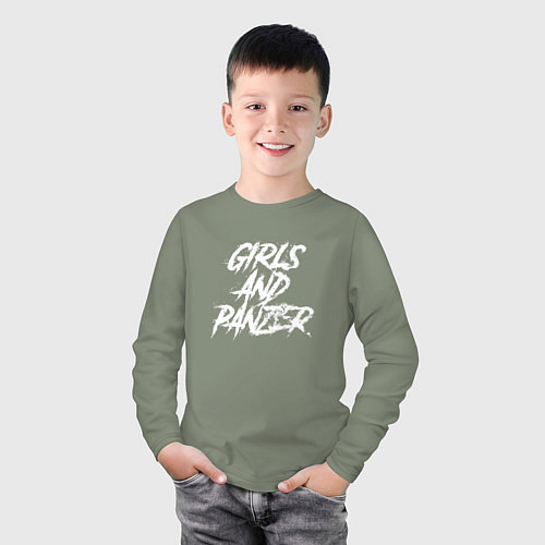 Детский лонгслив Girls und Panzer logo / Авокадо – фото 3