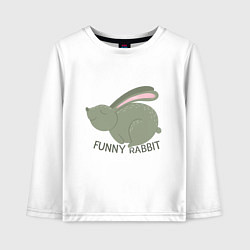 Лонгслив хлопковый детский Rabbit - Funny, цвет: белый