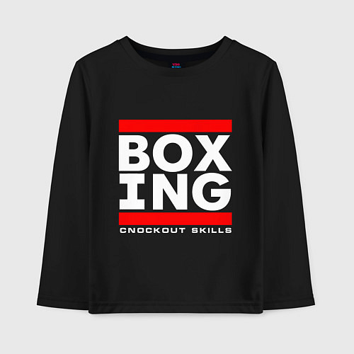 Детский лонгслив Boxing cnockout skills light / Черный – фото 1
