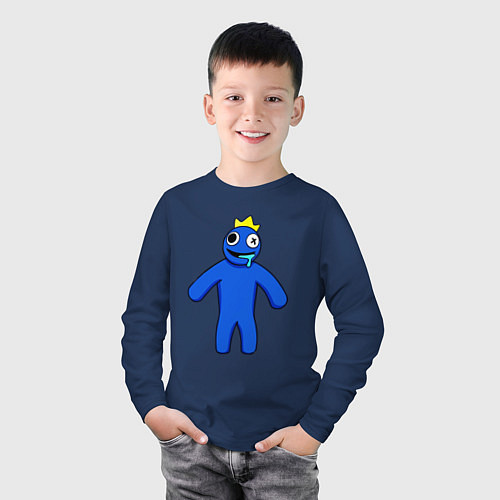 Детский лонгслив Синий из Роблокс / Тёмно-синий – фото 3