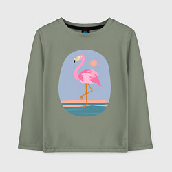 Лонгслив хлопковый детский Фламинго, цвет: авокадо