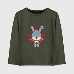 Лонгслив хлопковый детский Love Rabbit, цвет: меланж-хаки