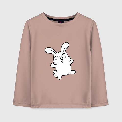 Детский лонгслив Happy Bunny / Пыльно-розовый – фото 1