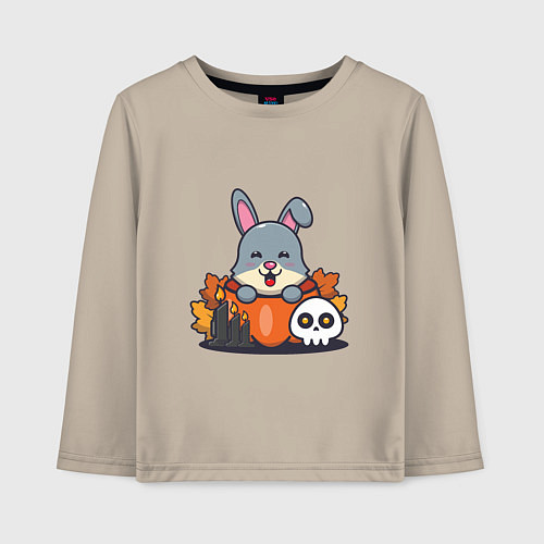 Детский лонгслив Rabbit halloween / Миндальный – фото 1