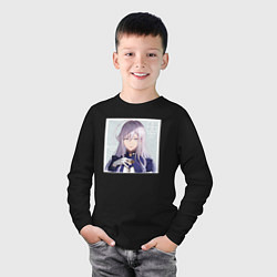 Лонгслив хлопковый детский Владилена Миризе - 86, цвет: черный — фото 2