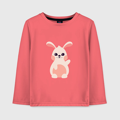 Детский лонгслив Pink Bunny / Коралловый – фото 1