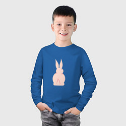 Лонгслив хлопковый детский Розовый кролик, цвет: синий — фото 2