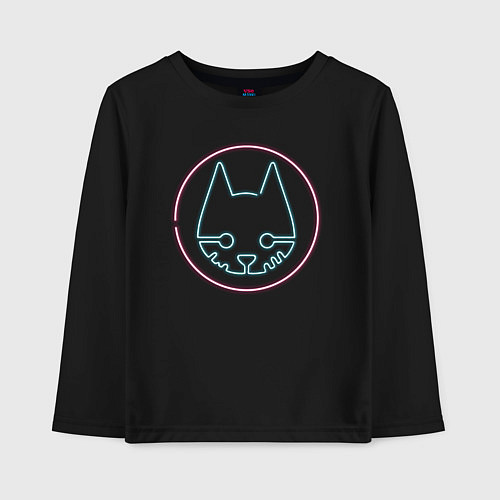 Детский лонгслив Stray logo neon / Черный – фото 1