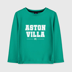 Лонгслив хлопковый детский Aston Villa football club классика, цвет: зеленый