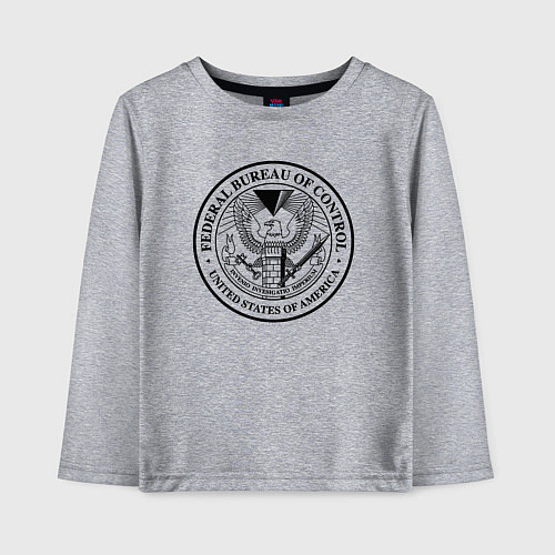 Детский лонгслив Федеральное Бюро Контроля / Меланж – фото 1