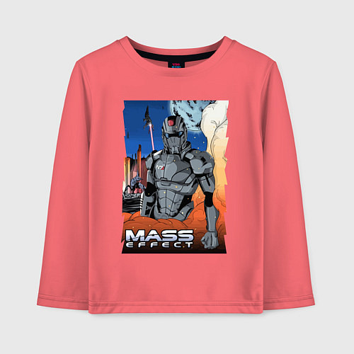 Детский лонгслив Mass Effect N7 - Warrior / Коралловый – фото 1
