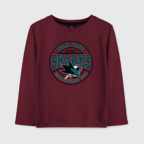 Детский лонгслив San Jose Sharks / Меланж-бордовый – фото 1