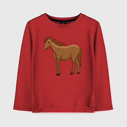 Лонгслив хлопковый детский Милая лошадка, цвет: красный