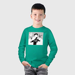 Лонгслив хлопковый детский Сосиро Хосина - Кайдзю номер 8, цвет: зеленый — фото 2