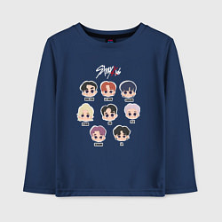 Лонгслив хлопковый детский Stray Kids Chibi, цвет: тёмно-синий