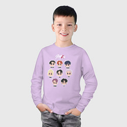 Лонгслив хлопковый детский Stray Kids Chibi, цвет: лаванда — фото 2