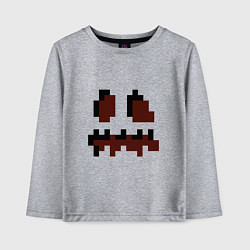 Лонгслив хлопковый детский Лицо тыквы - Хеллоуин - Майнкрафт, цвет: меланж