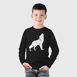 Лонгслив хлопковый детский Созвездие волка - волк из звезд, цвет: черный — фото 2