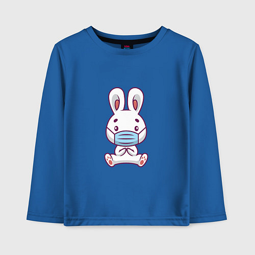 Детский лонгслив Кролик в маске / Синий – фото 1
