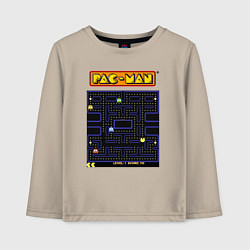 Лонгслив хлопковый детский Pac-Man на ZX-Spectrum, цвет: миндальный