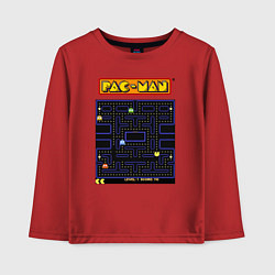 Лонгслив хлопковый детский Pac-Man на ZX-Spectrum, цвет: красный
