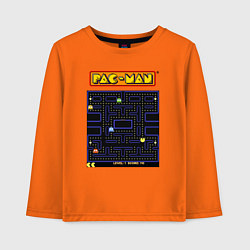 Лонгслив хлопковый детский Pac-Man на ZX-Spectrum, цвет: оранжевый