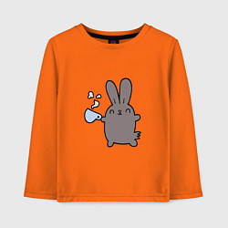 Лонгслив хлопковый детский Чайный кролик, цвет: оранжевый