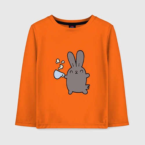 Детский лонгслив Чайный кролик / Оранжевый – фото 1