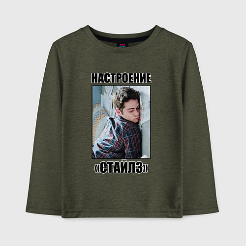 Детский лонгслив Настроение Стайлз Стилински / Меланж-хаки – фото 1